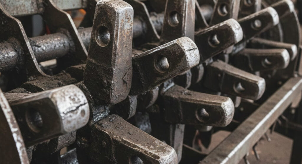 Desgaste irregular em trinchas agrícolas: Saiba identificar a hora certa da troca 2 Martelos de trincha agrícola